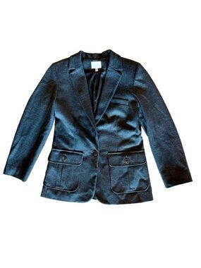 Judith & Charles Charcoal Virgin Wool Tailored Blazer Jacket Size 6